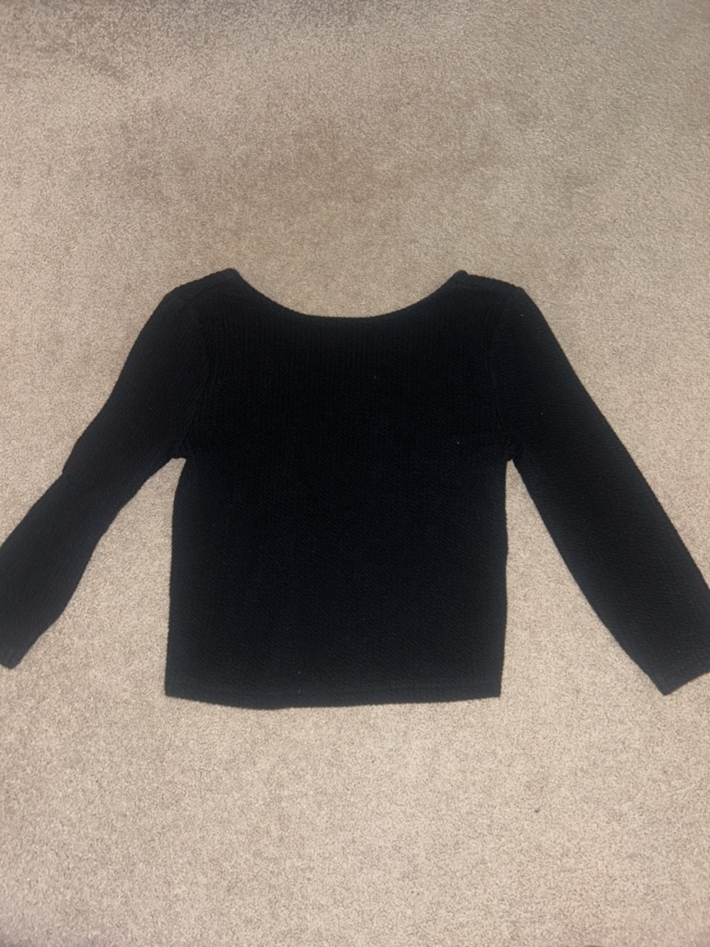 Black 3/4 Sleeve Knit Top